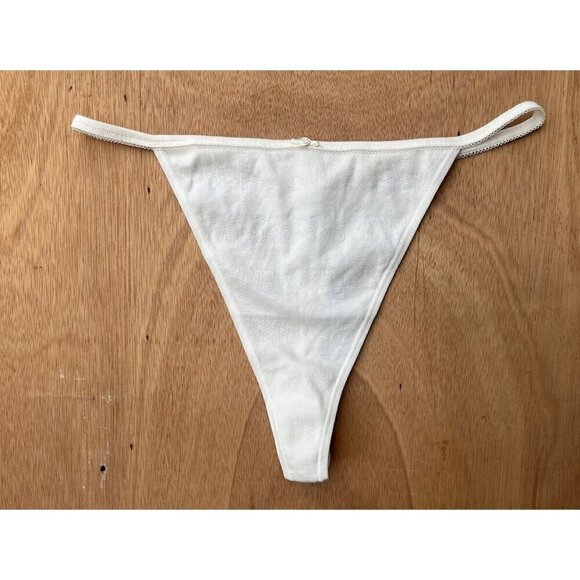 Skims Thong XL Logo Pointelle Thong Bone STYLE PN-THG-0192 - Picture 9 of 10